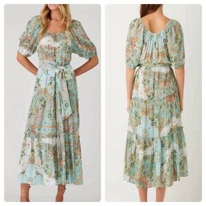 Fifteen Twenty Tiered Poof Sleeve Paisely Dress